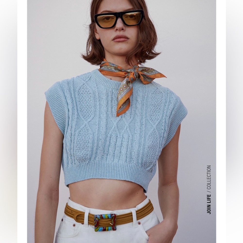 Zara cropped knit top